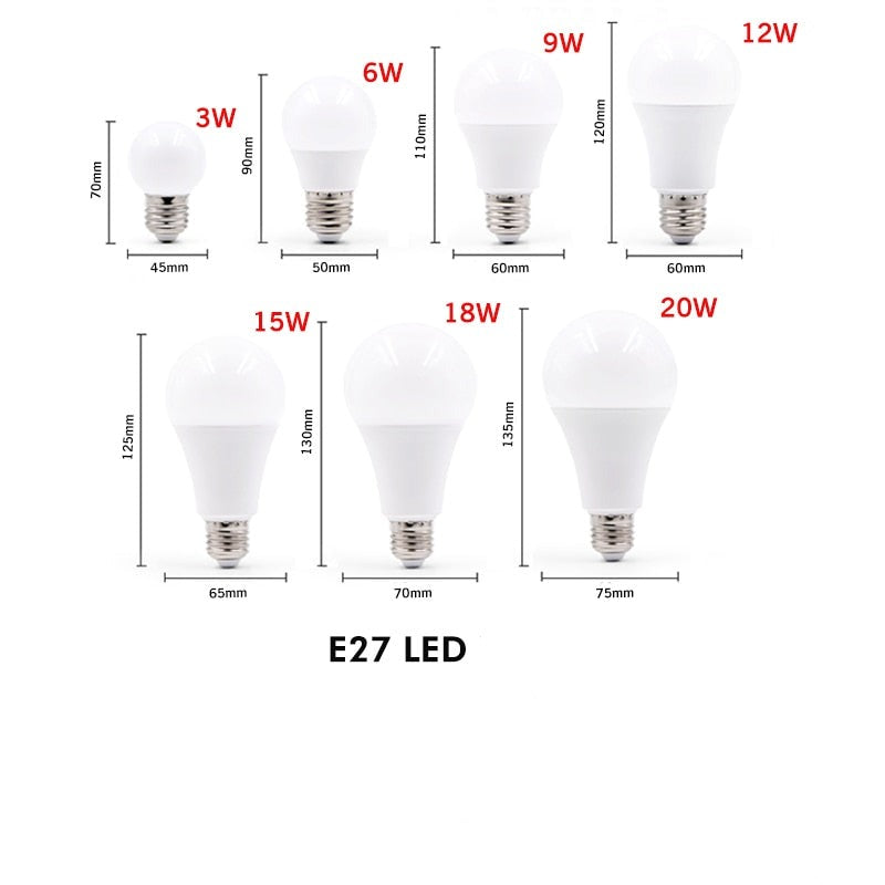 Ampoule e27 à led en forme de globe de 3w à 20w