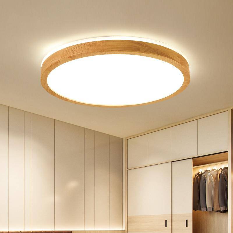 Plafonnier en bois à LED (plusieurs formes)