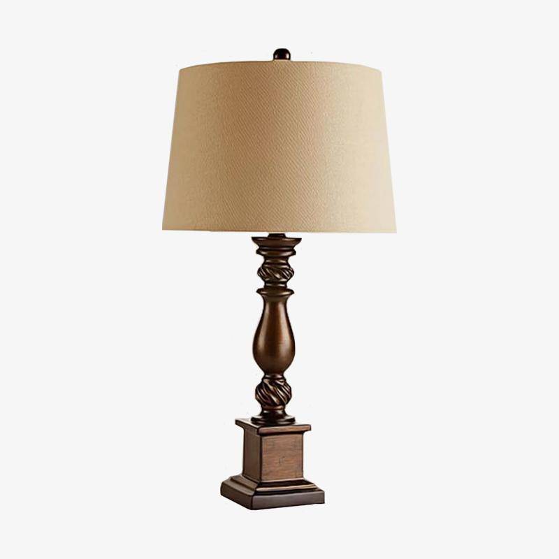 Table lamp in resin and lampshade in American fabric