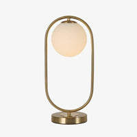 Lampe à poser design LED avec anneau en métal et boule en verre Chao