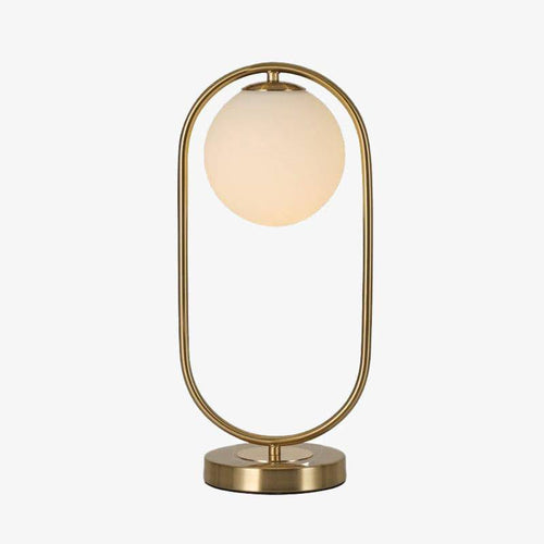 Lampe à poser design LED avec anneau en métal et boule en verre Chao