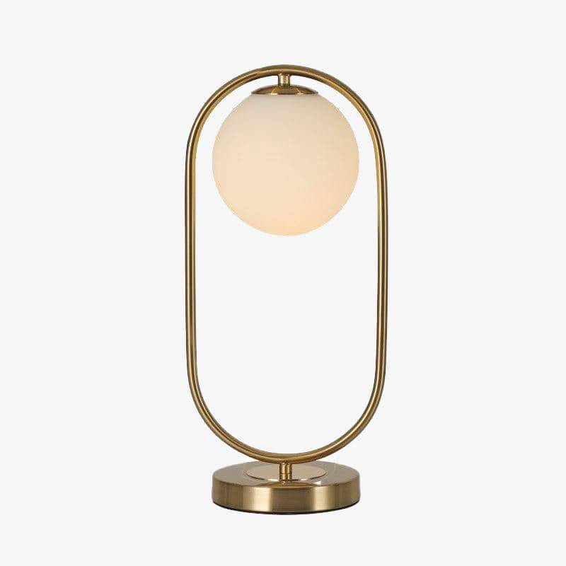 Lampe à poser design LED avec anneau en métal et boule en verre Chao