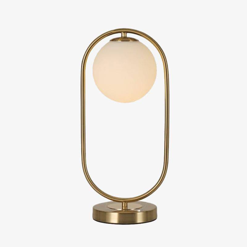 Lámpara de mesa design LED con anillo de metal y bola de cristal Chao
