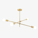 Lustre design à LED en tubes dorés Loft