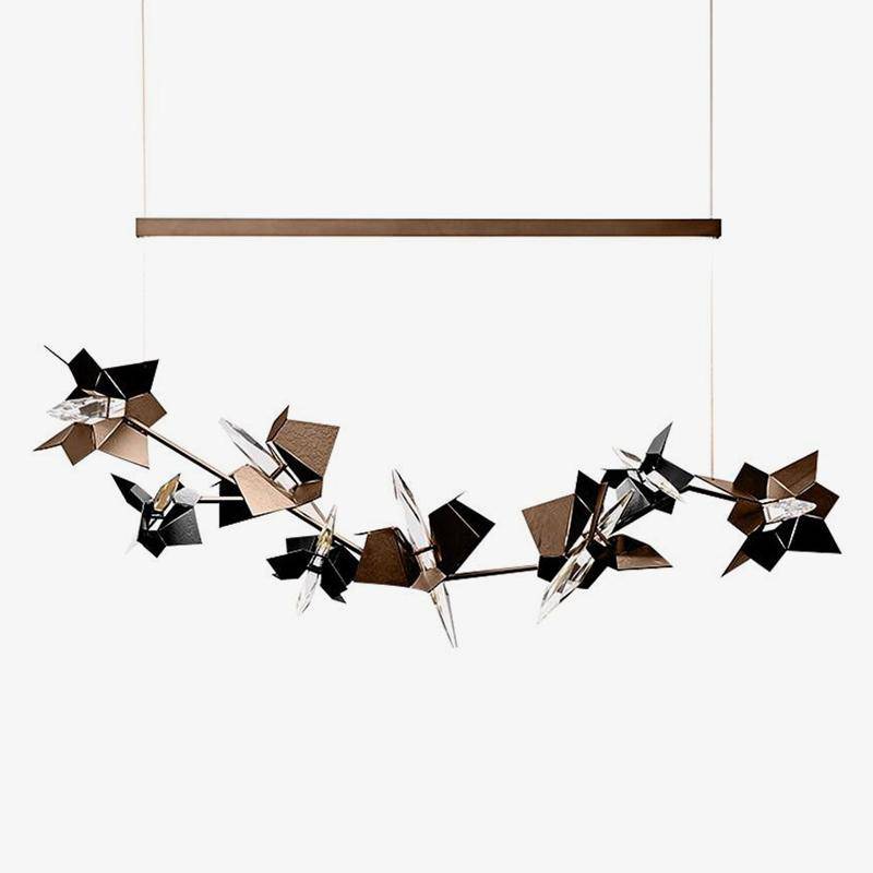Modern design chandelier with flat chrome plates Flate