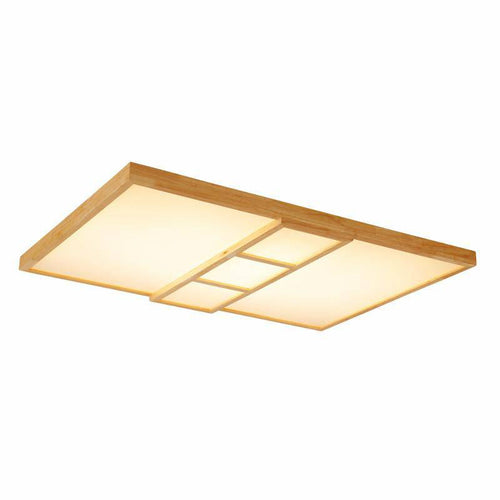 Lámpara de techo de madera design con LEDs y cuadrados