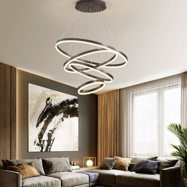 Chandelier Design interlaced circles (black or white)