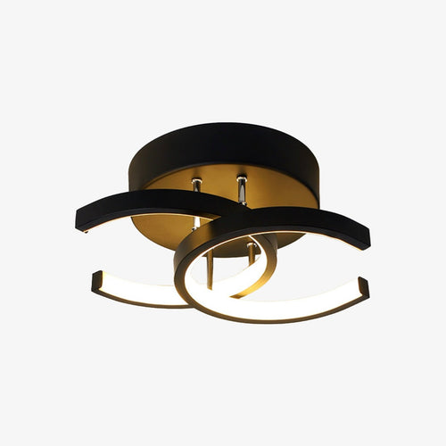 Plafonnier moderne LED avec 2 C croisées en métal Donatelo - vue 2 sur 4