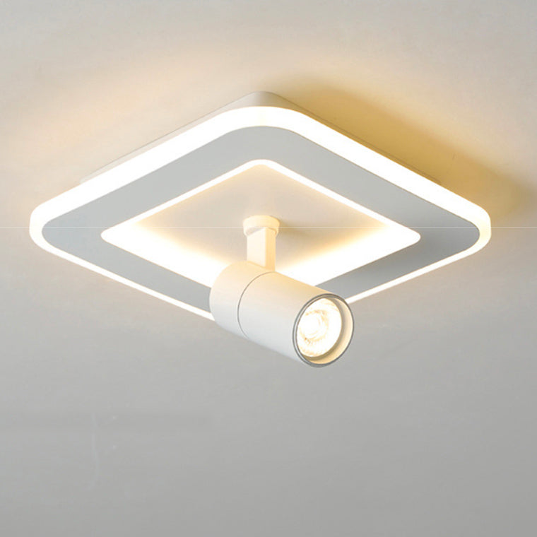 Plafonnier moderne LED avec base géométrique et spot Mavir