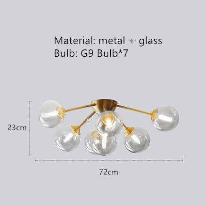Modern LED ceiling lamp with Vera glass globes