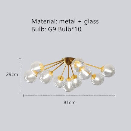 Modern LED ceiling lamp with Vera glass globes