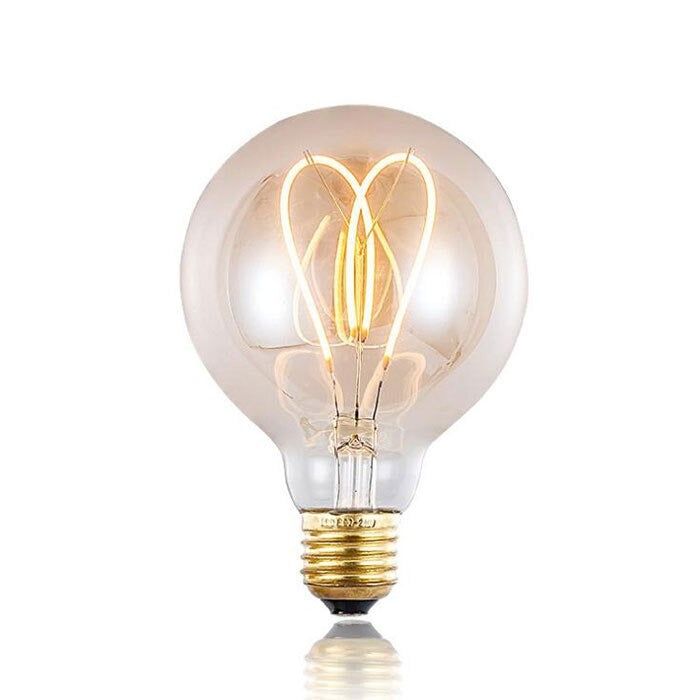Vintage 4W LED corazón filamento globo bombilla Edison