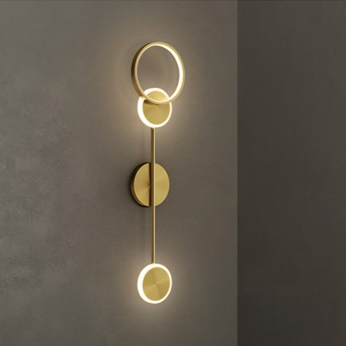 Applique murale moderne LED circulaire en métal doré Sicily - vue 9 sur 13