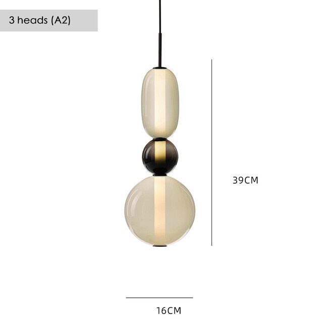Suspension design en verre style pierres semi-précieuses Nemy