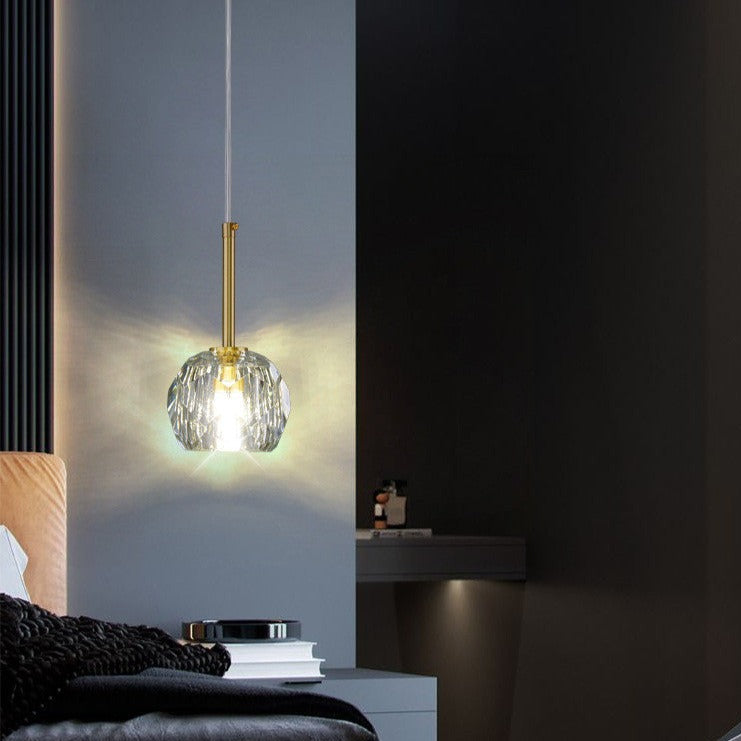 Suspension moderne LED avec abat-jour en cristal Ansley