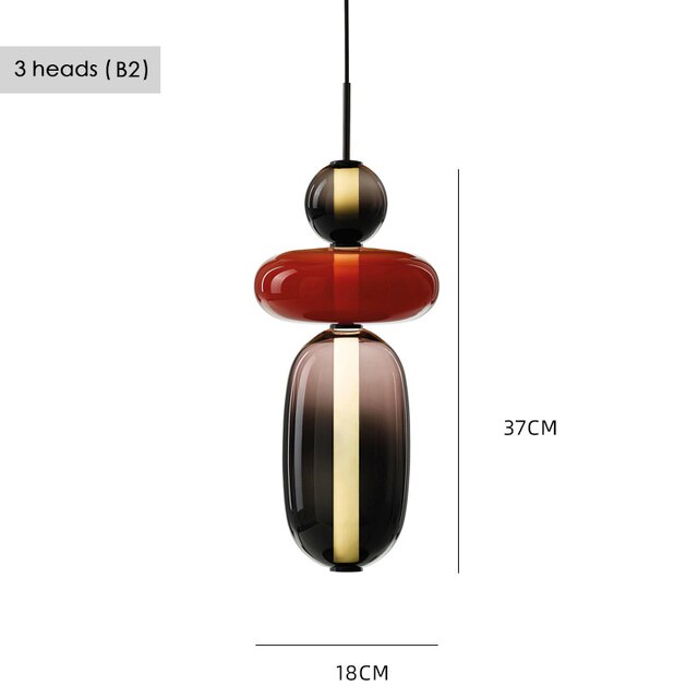 Suspension design en verre style pierres semi-précieuses Nemy