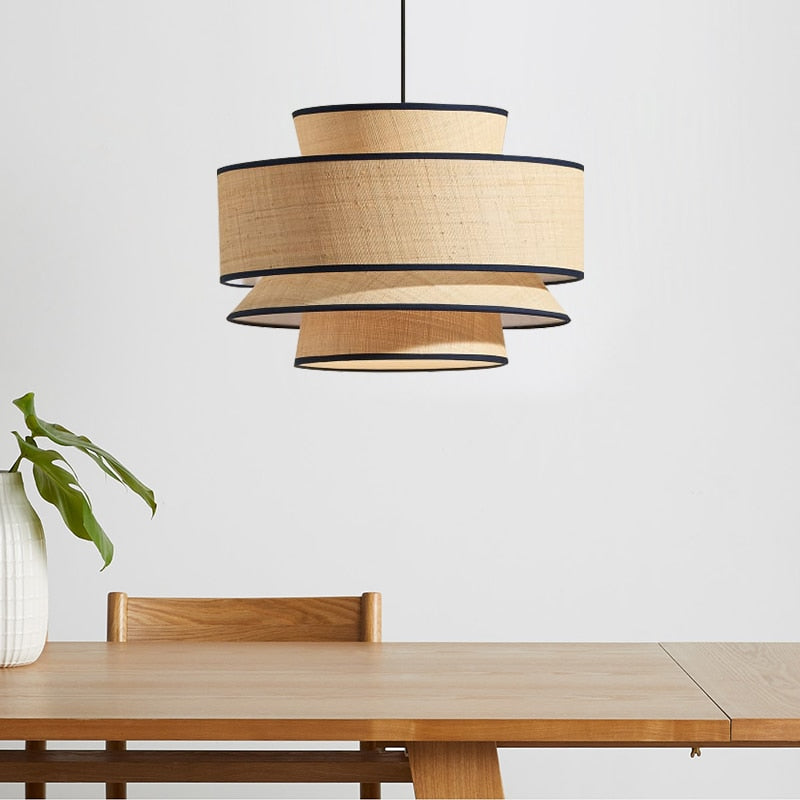 pendant light modern with lampshade multi rattan Bria