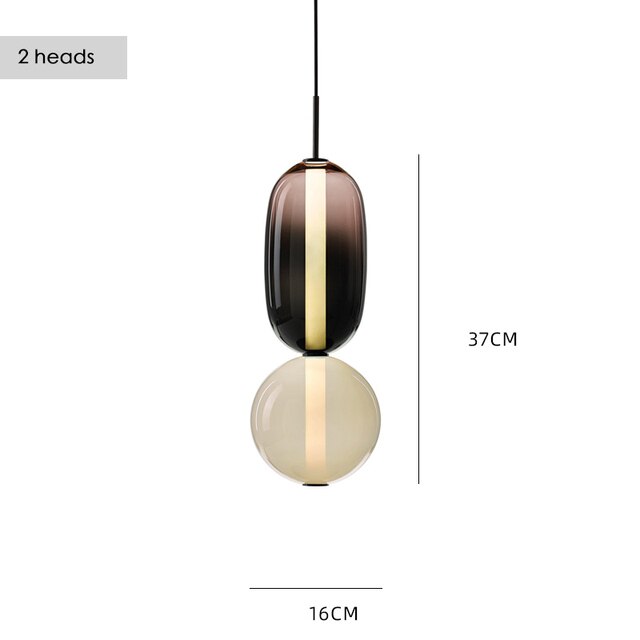Suspension design en verre style pierres semi-précieuses Nemy