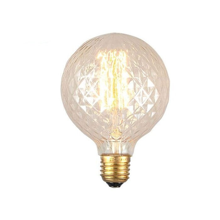 Vintage 40W Edison incandescent filament globe bulb, deformed