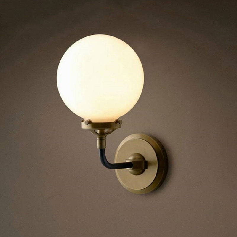 wall lamp wall-mounted with metal arm and Hudson glass light