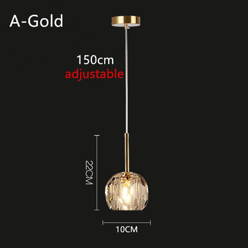 Suspension moderne LED avec abat-jour en cristal Ansley