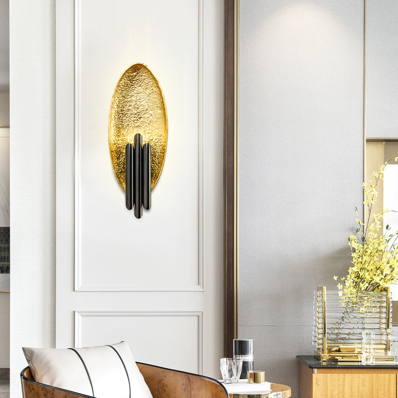 Applique murale moderne LED ovale avec tubes dorés Avery