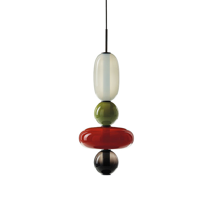 Suspension design en verre style pierres semi-précieuses Nemy