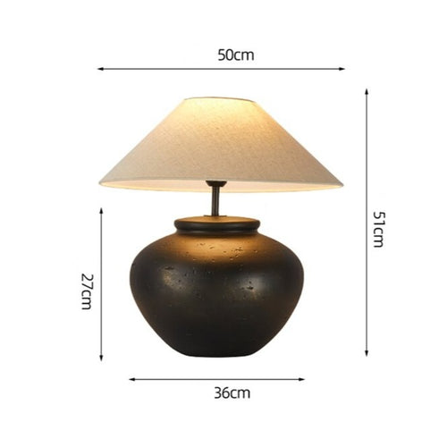 Lampe de chevet en céramique abat-jour en tissus Japan - vue 9 sur 8