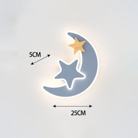 Applique murale moderne LED avec lune pour enfant Bowie