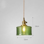 Suspension vintage LED avec abat-jour en verre Finnian