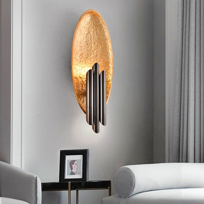 Applique murale moderne LED ovale avec tubes dorés Avery