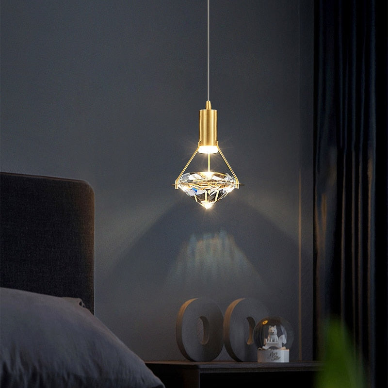 Suspension design LED luxury en forme de diamant Savia