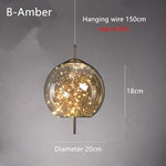 Suspension design avec abat-jour en verre originale Brexie