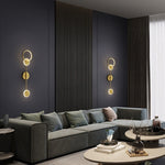 Applique murale moderne LED circulaire en métal doré Sicily