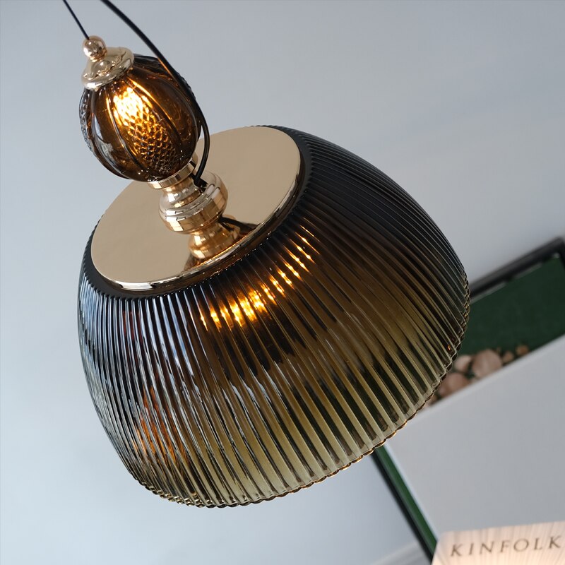 pendant light with lampshade retro style glass Lorm