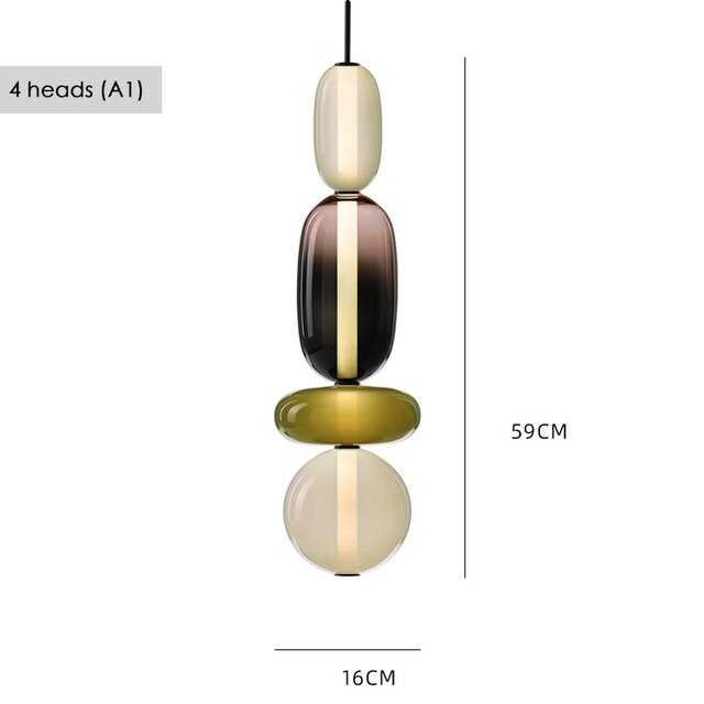 Suspension design en verre style pierres semi-précieuses Nemy