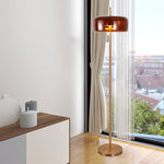 Lampadaire design arrondie en verre fumé Chandelier