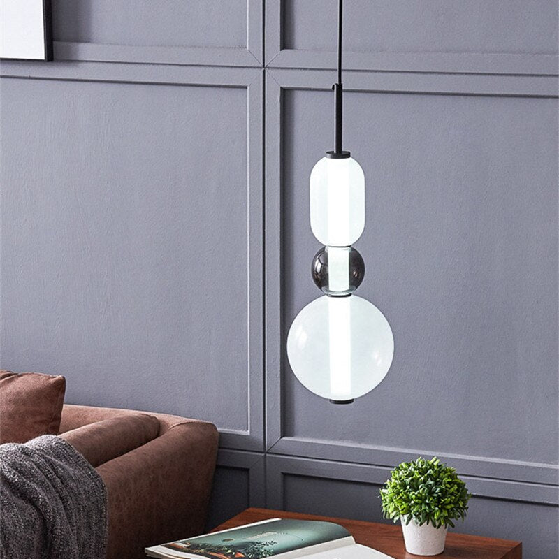 Suspension design en verre style pierres semi-précieuses Nemy