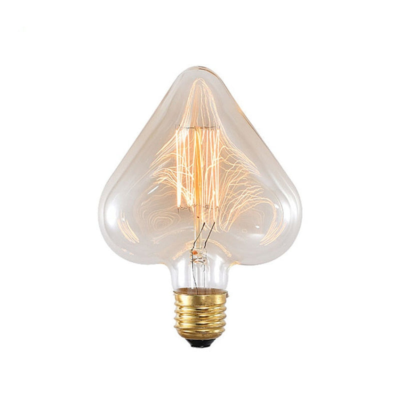 Ampoule coeur à incandescence filament vintage 40W Edison