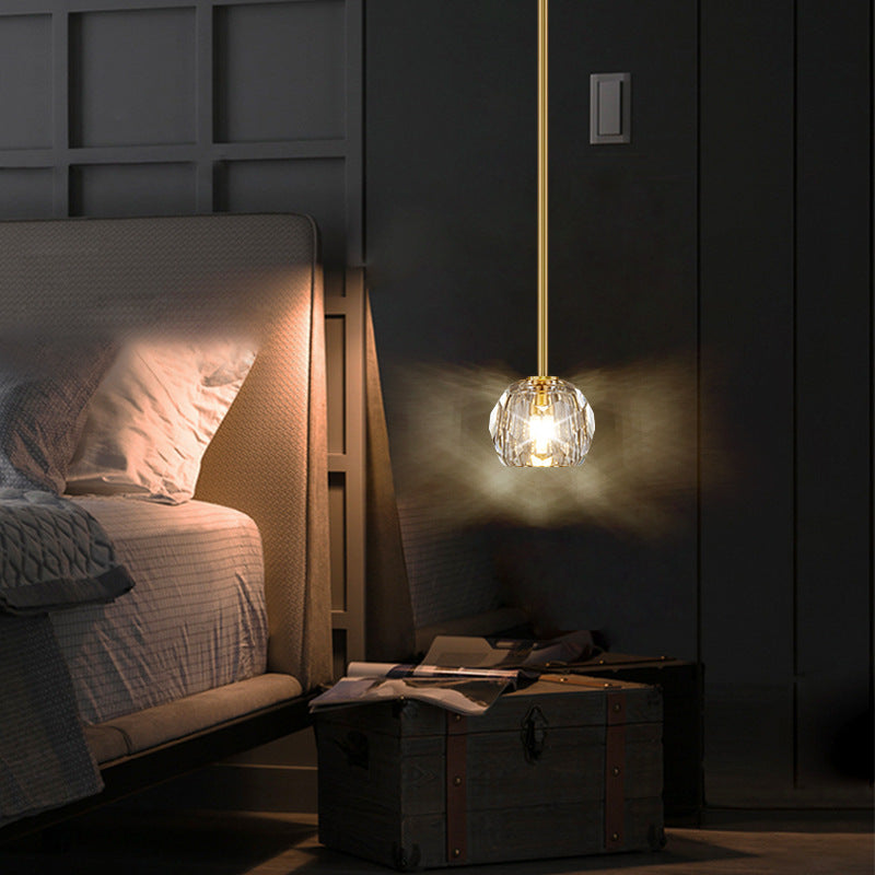 Suspension moderne LED avec abat-jour en cristal Ansley