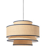 Suspension moderne avec abat-jour multiple en rotin Bria