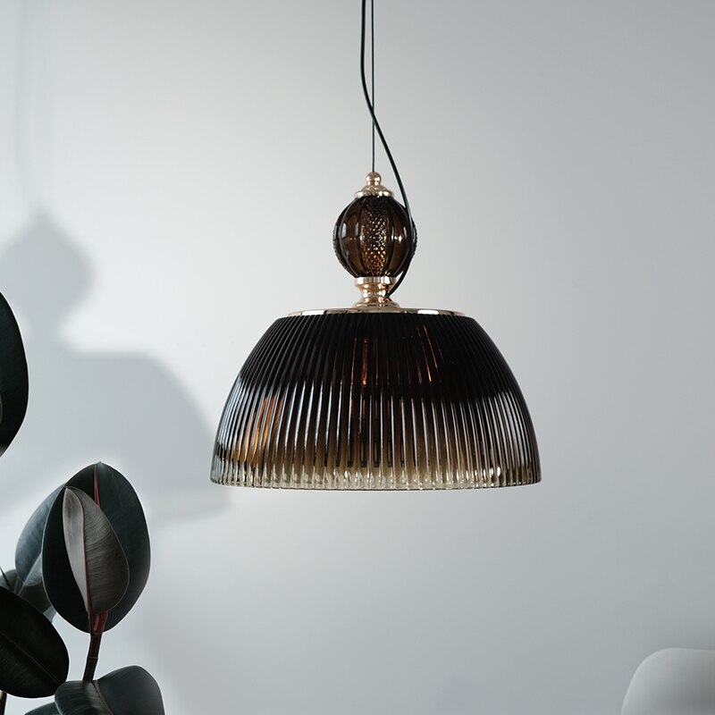 pendant light with lampshade retro style glass Lorm