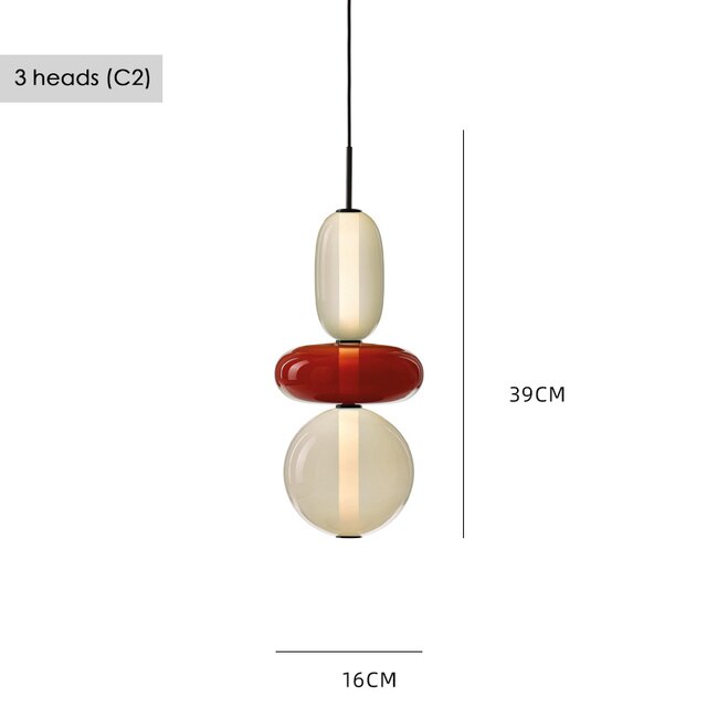 Suspension design en verre style pierres semi-précieuses Nemy