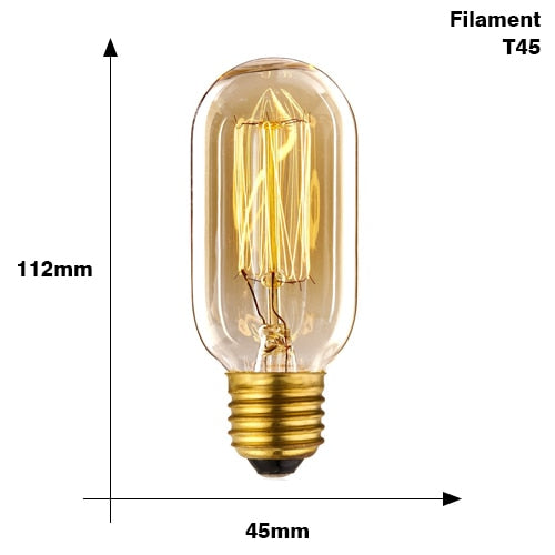 Bombilla incandescente vintage de filamento grande Edison de 40 W