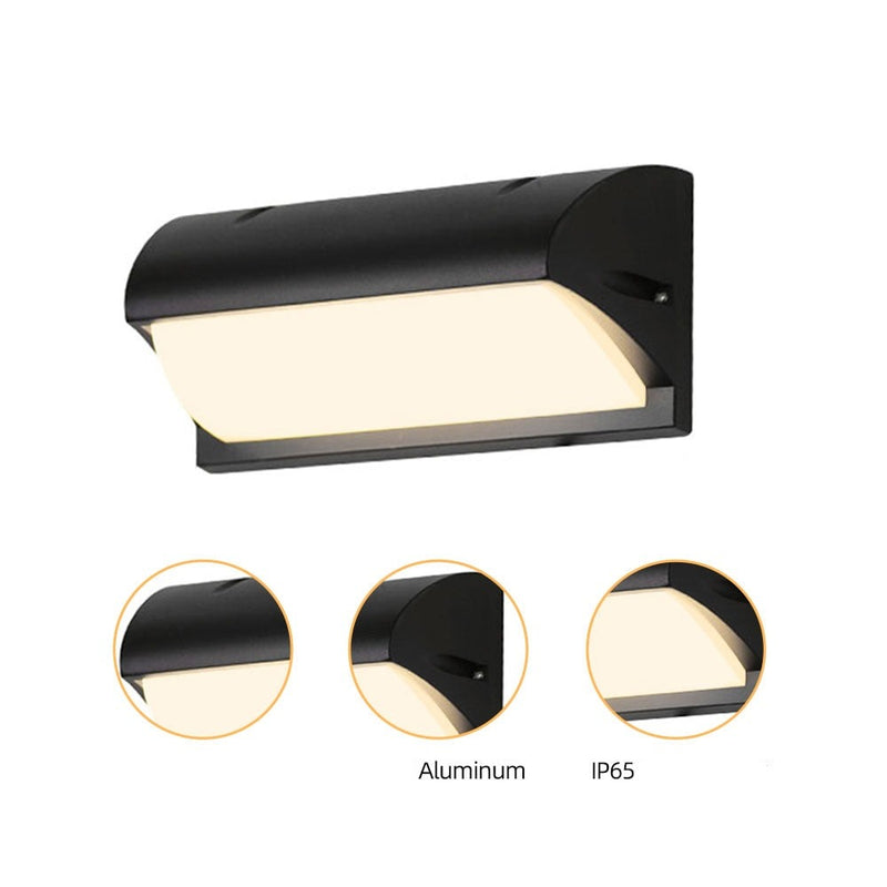 Applique murale extérieur LED en métal noir Hallen