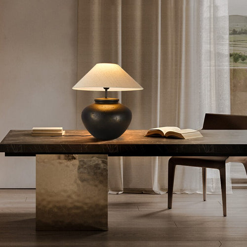 Lampe de chevet en céramique abat-jour en tissus Japan - vue 3 sur 8