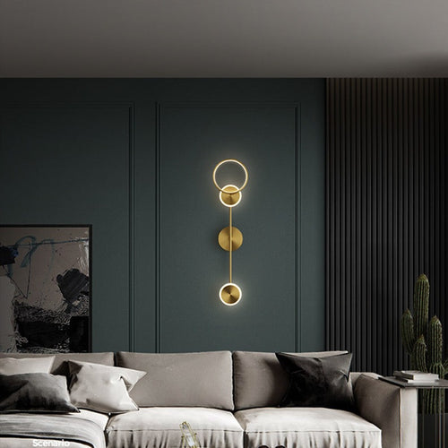 Applique murale moderne LED circulaire en métal doré Sicily - vue 6 sur 13