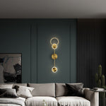 Applique murale moderne LED circulaire en métal doré Sicily