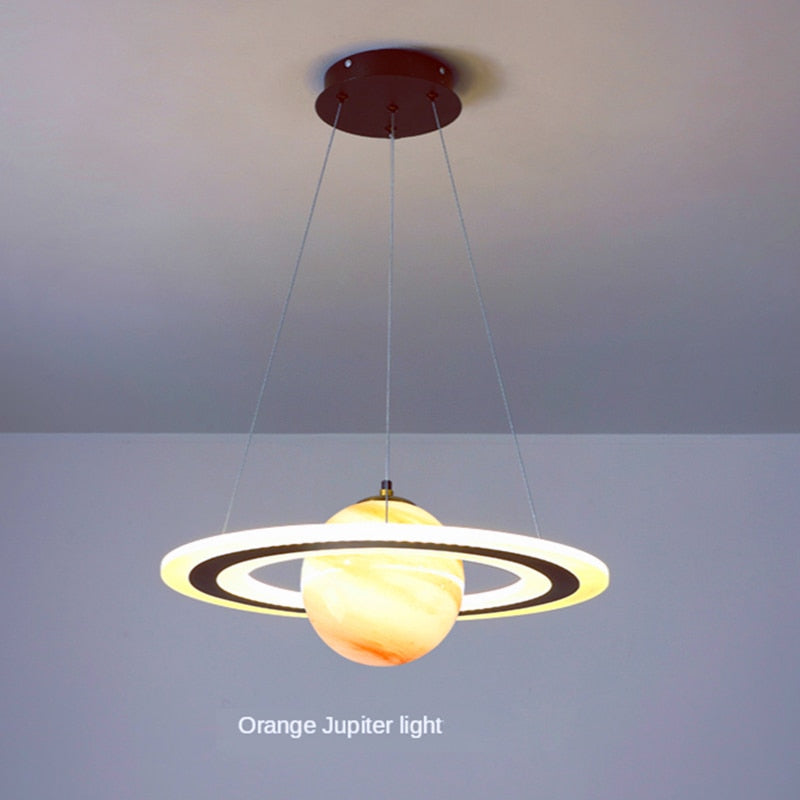 pendant light for children in the shape of a planet Jupiter
