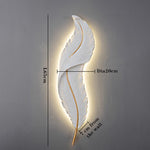 Applique murale moderne LED en forme de plume blanche Kauai
